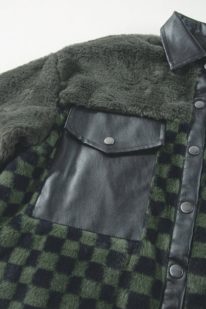 Vineyard Green Fleece Checkerboard Jacket