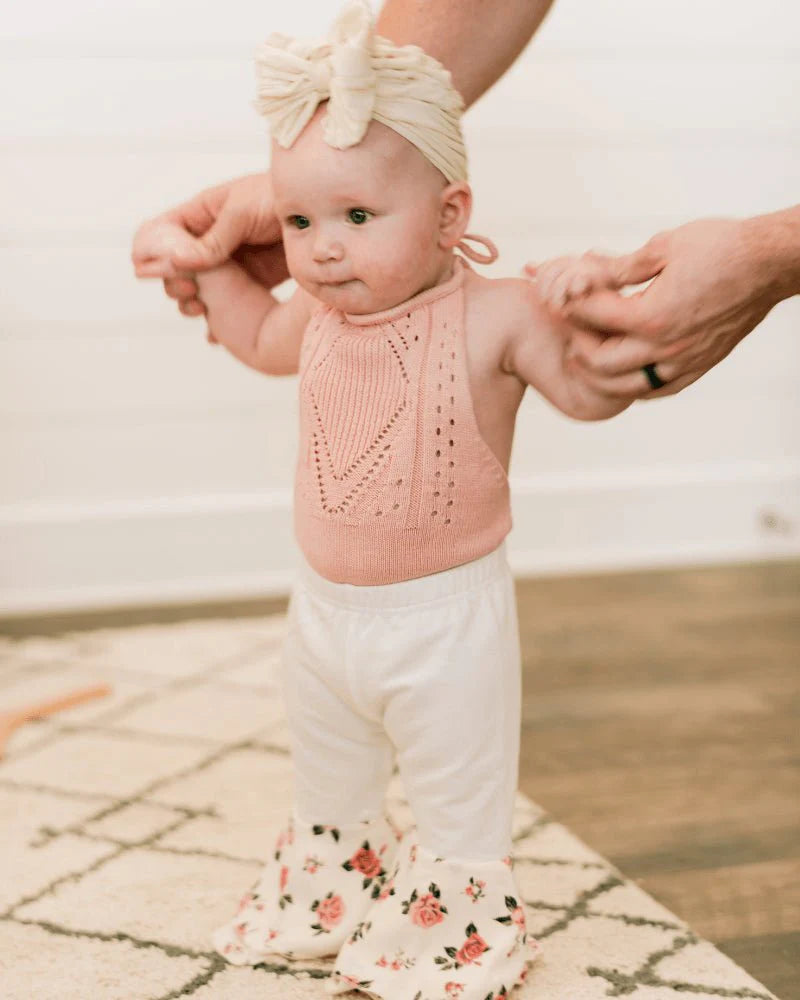 Drake Crochet Halter Romper - Candy Pink