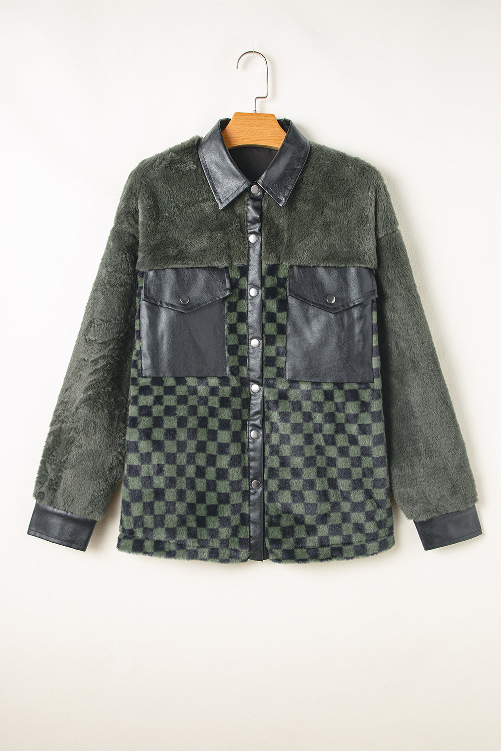 Vineyard Green Fleece Checkerboard Jacket