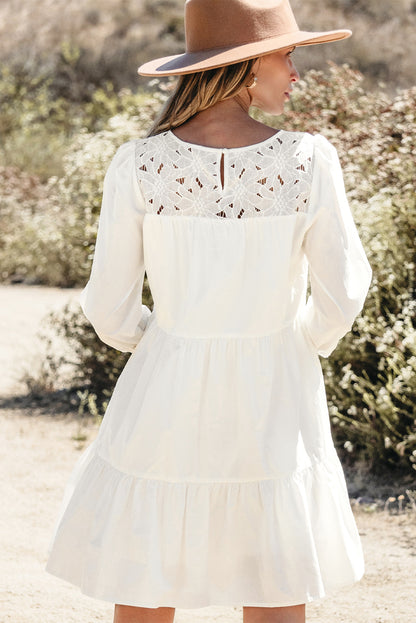 White Floral Lace Dress