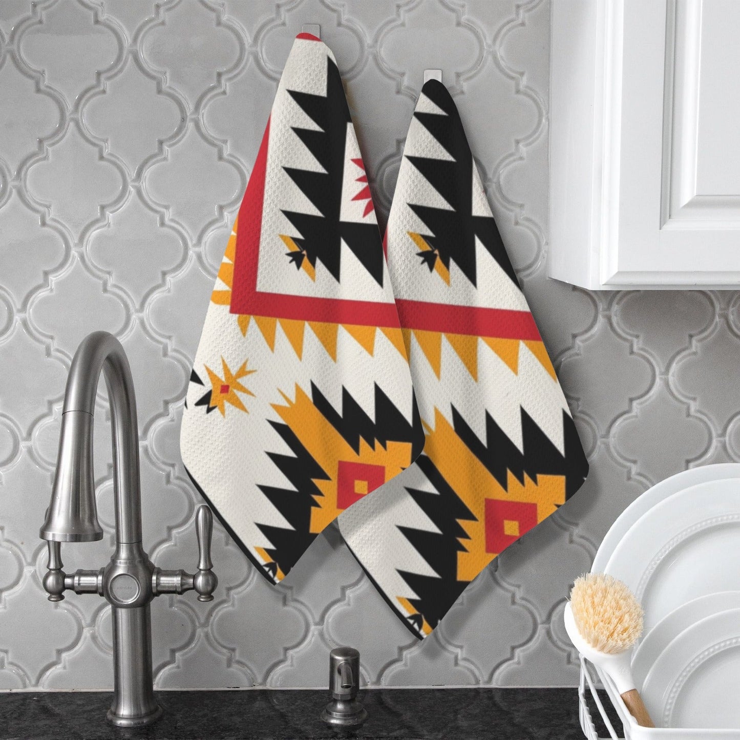 Southwestern Aztec Set of 2 Kitchen Dish Towels Made in America