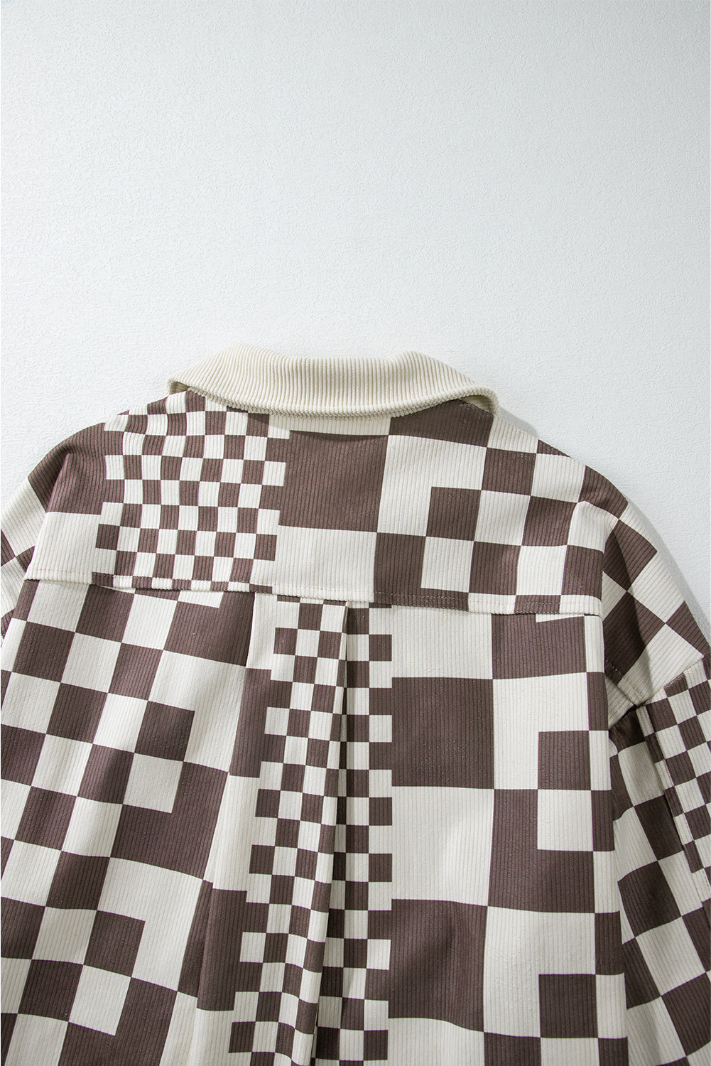 Brown Checkered Corduroy Shacket