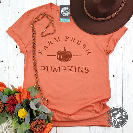 Farm Fresh Pumpkins Heather Orange Short Sleeve Tee