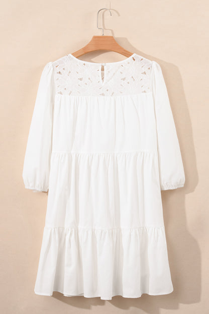 White Floral Lace Dress