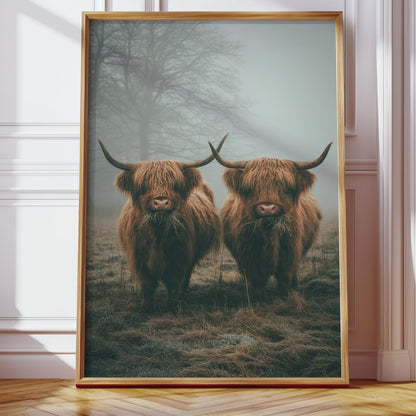 Gentle Giants Beneath Misty Skies