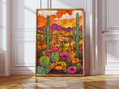 Sunset Over Desert Blooms