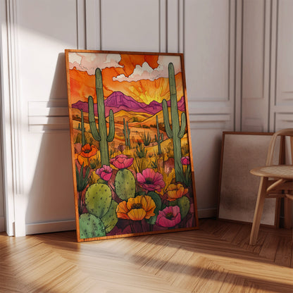 Sunset Over Desert Blooms