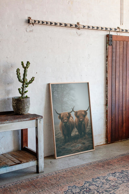 Gentle Giants Beneath Misty Skies