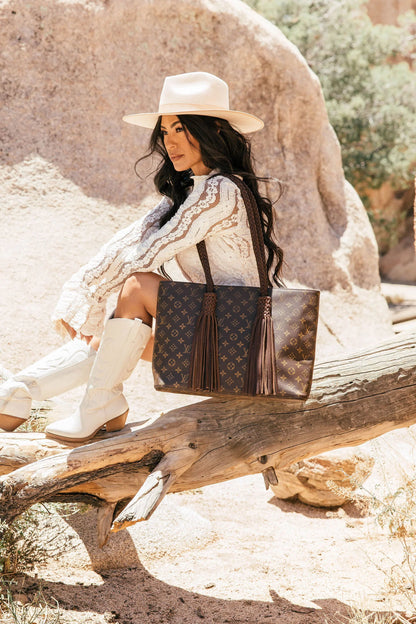 VINTAGE BOHO BAGS GLOBE TROTTER TOTE