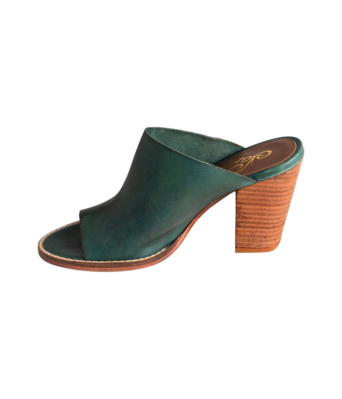 Hallie Heeled Genuine Leather Sandal in Teal by Naughty Monkey