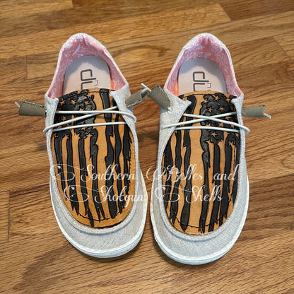 Tooled flag Hey Dudes womens