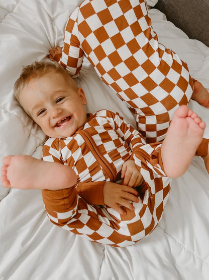 COPPER CHECKERS DREAM ROMPER