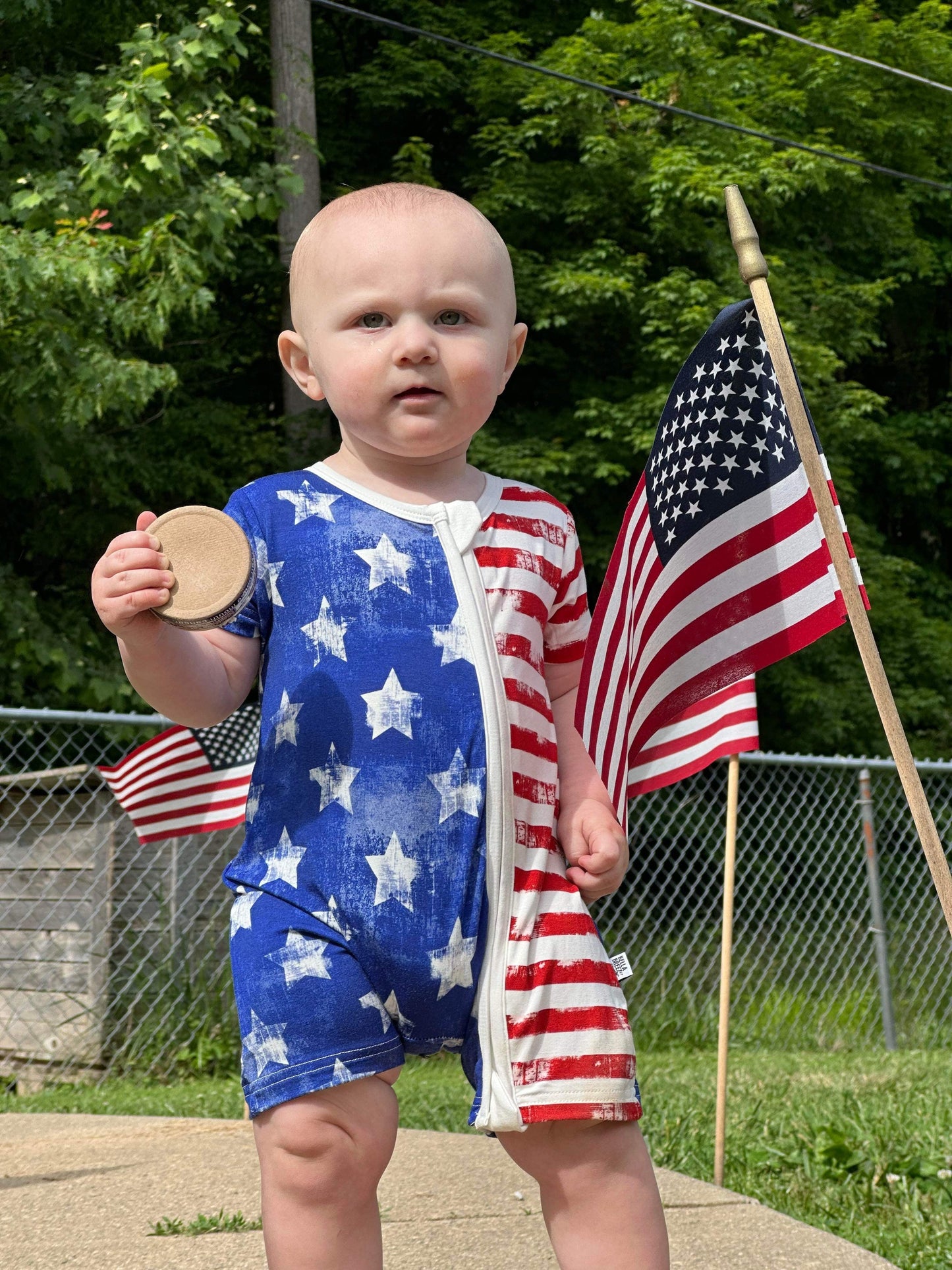 Patriotic Bamboo Shortie Romper