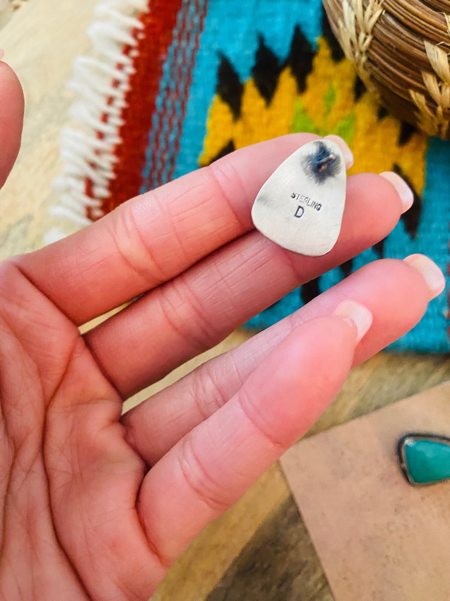 Navajo Turquoise & Sterling Silver Stud Earrings