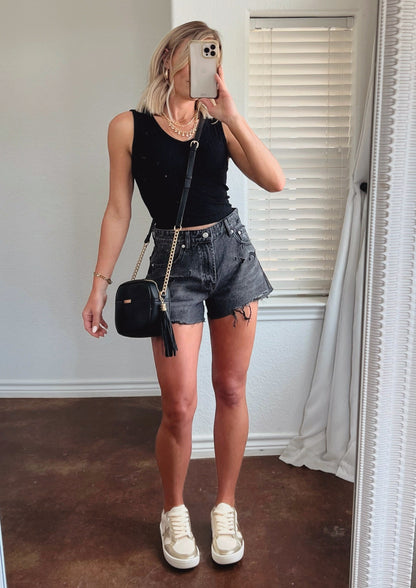 The Em Distressed Denim Shorts