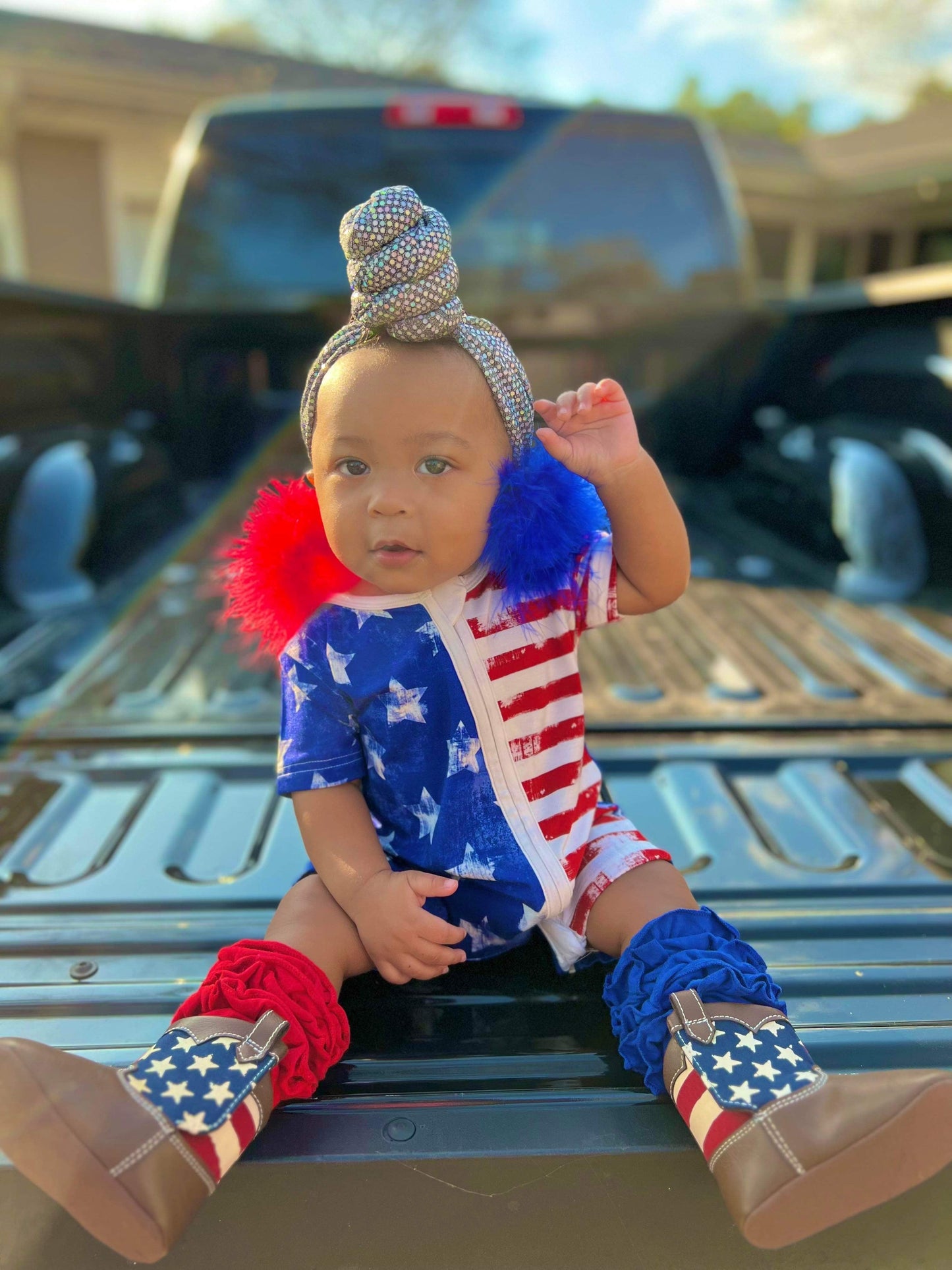 Patriotic Bamboo Shortie Romper