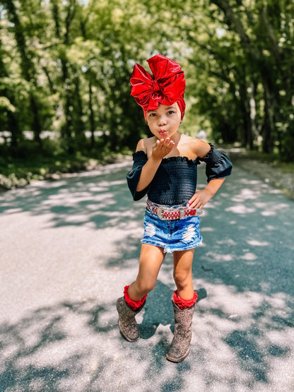 Firecracker Red Glitter Belt