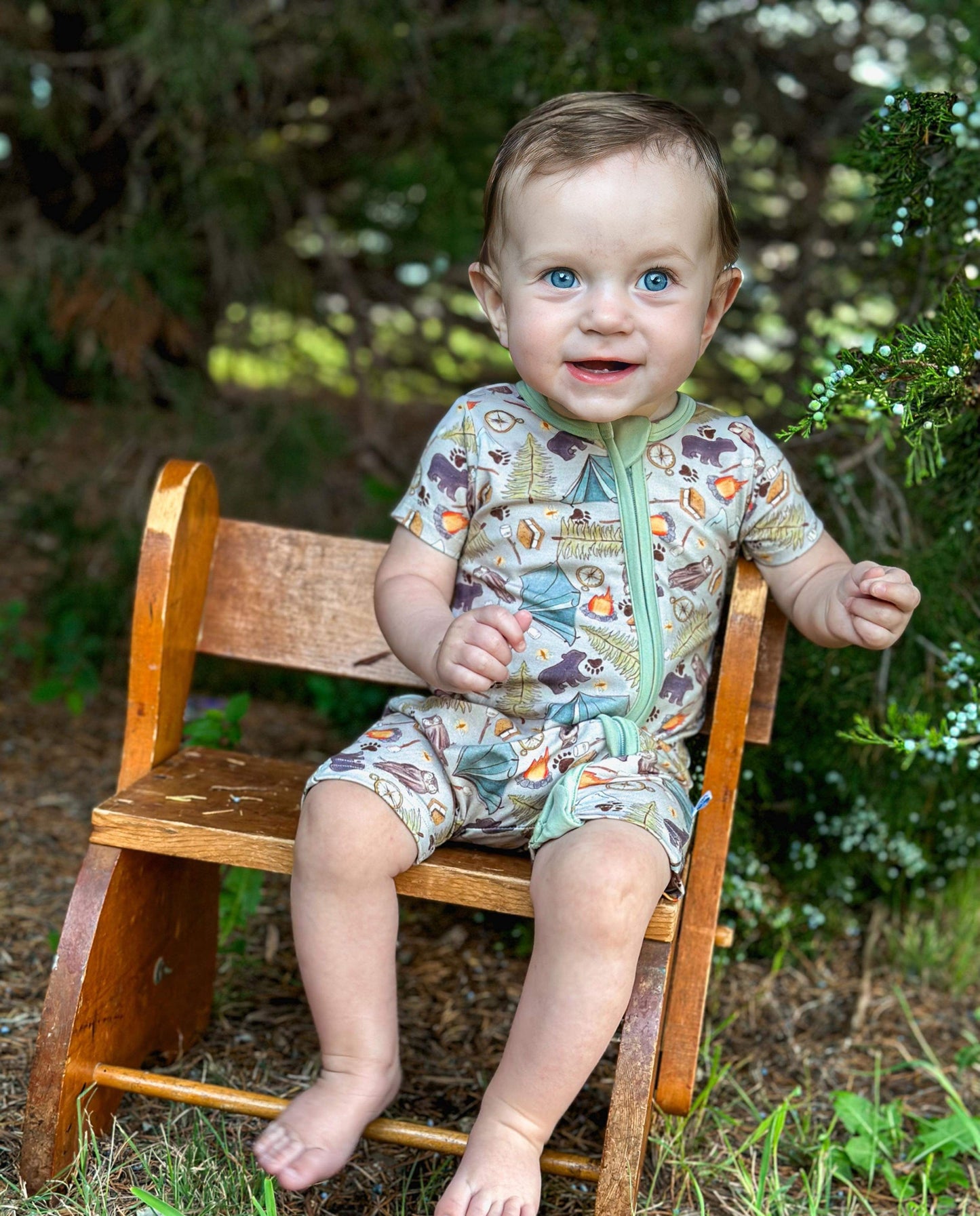 Camping Bamboo Shortie Romper (FINAL SALE)