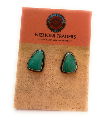 Navajo Turquoise & Sterling Silver Stud Earrings