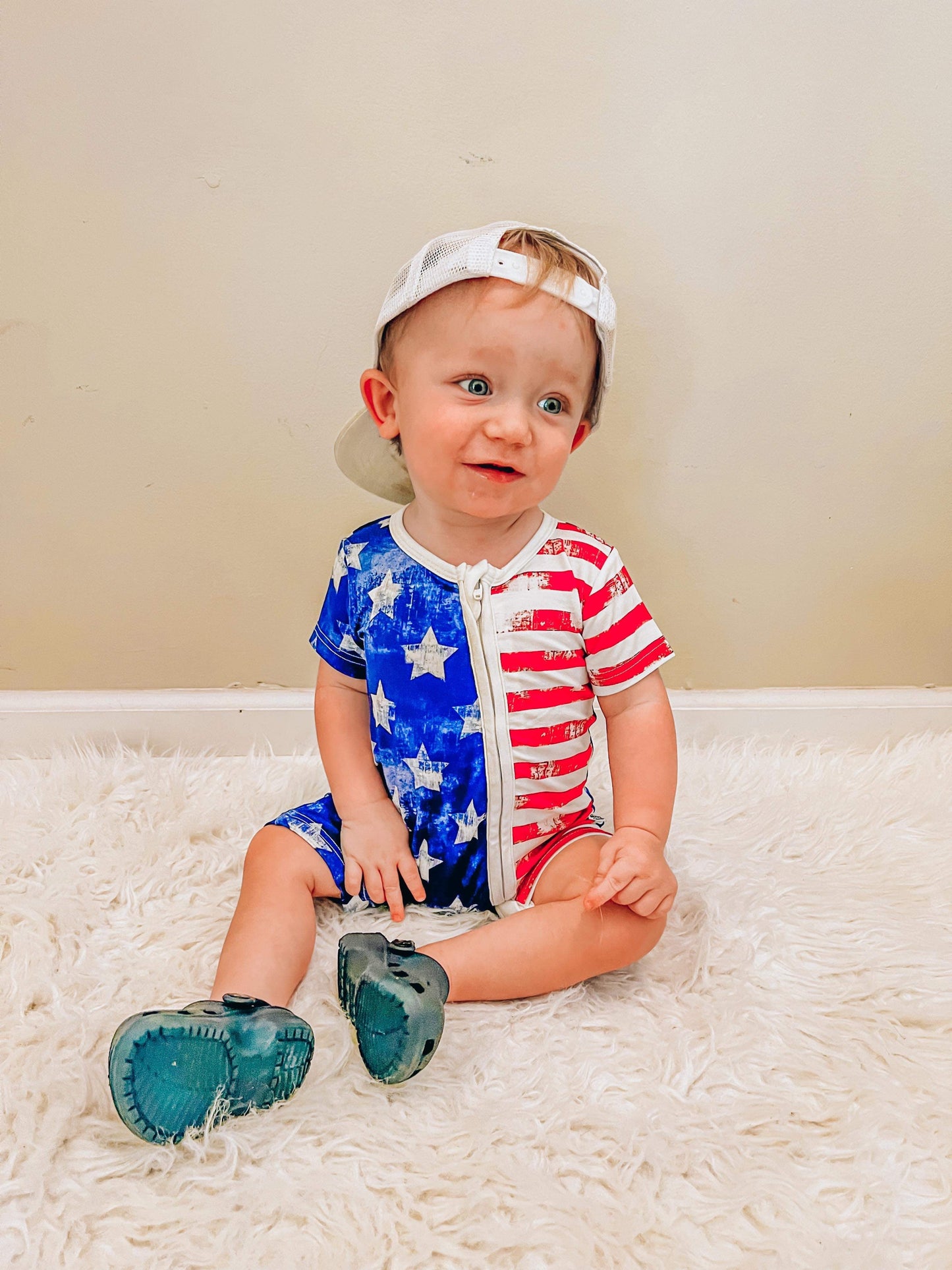 Patriotic Bamboo Shortie Romper