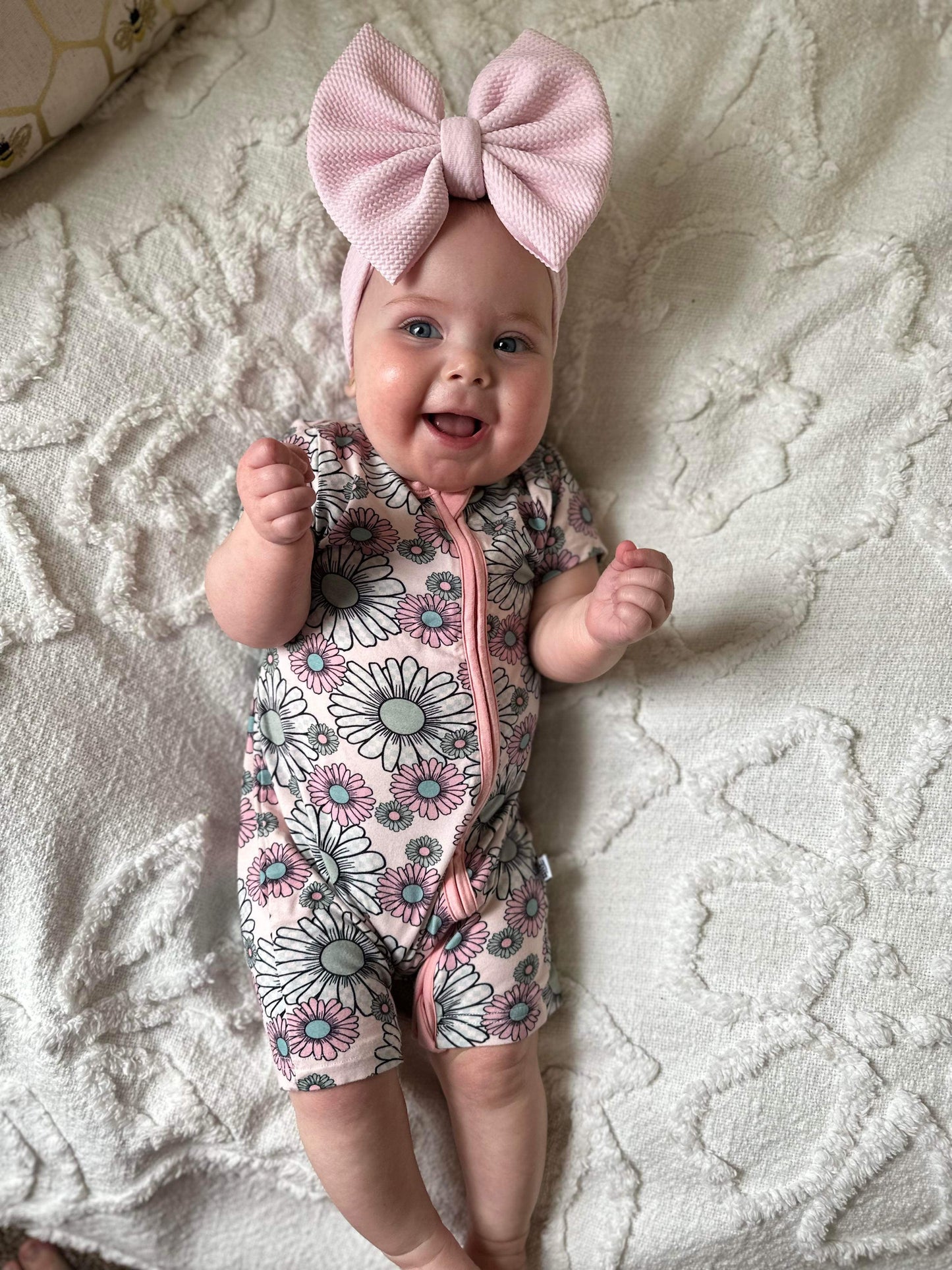 Checkered Floral Bamboo Shortie Romper