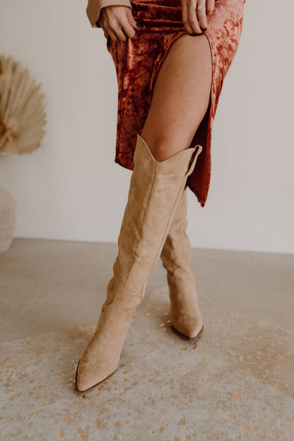 The Out West Suede Tall Cowboy Boot