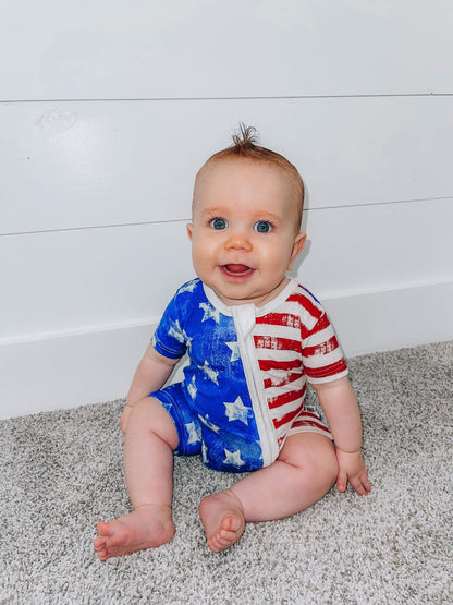 Patriotic Bamboo Shortie Romper