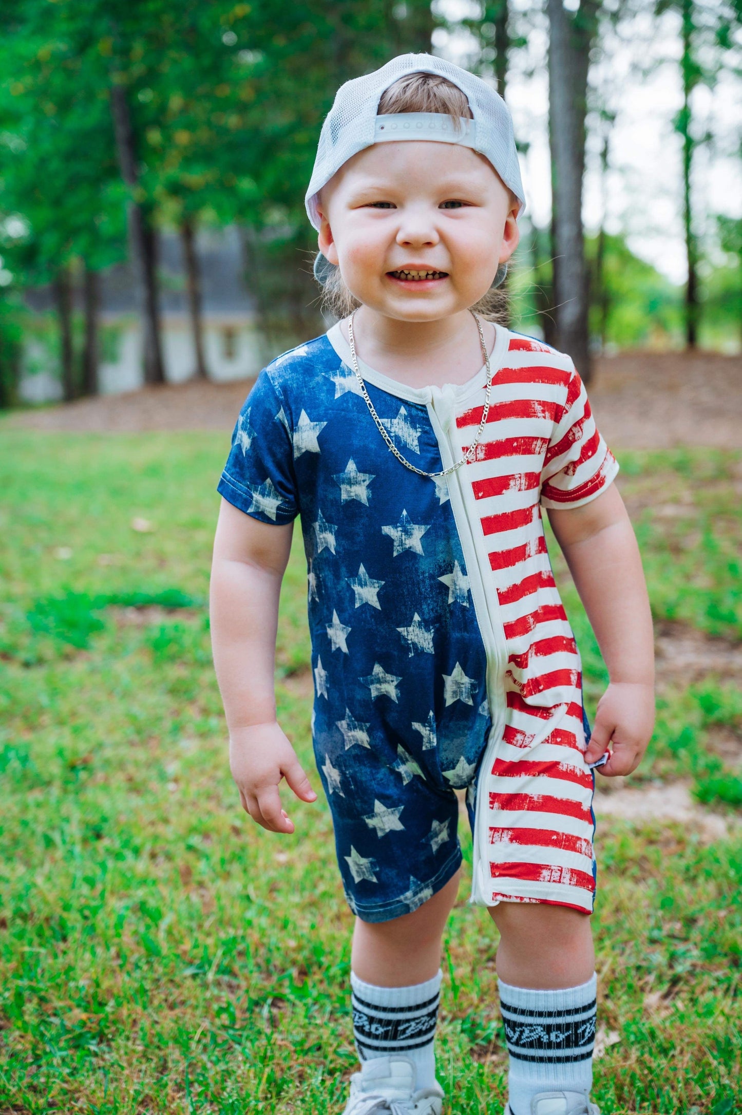 Patriotic Bamboo Shortie Romper