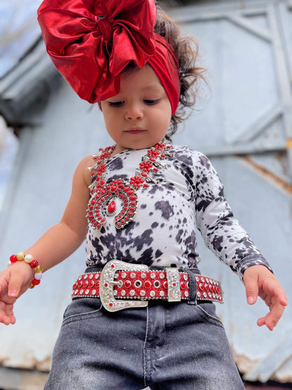 Firecracker Red Glitter Belt