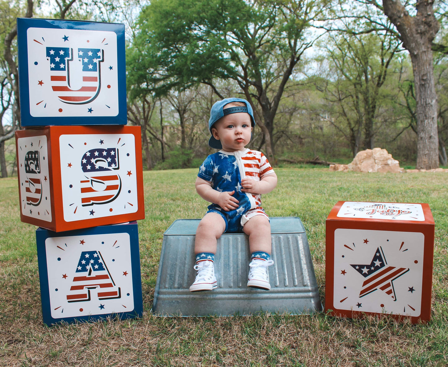 Patriotic Bamboo Shortie Romper