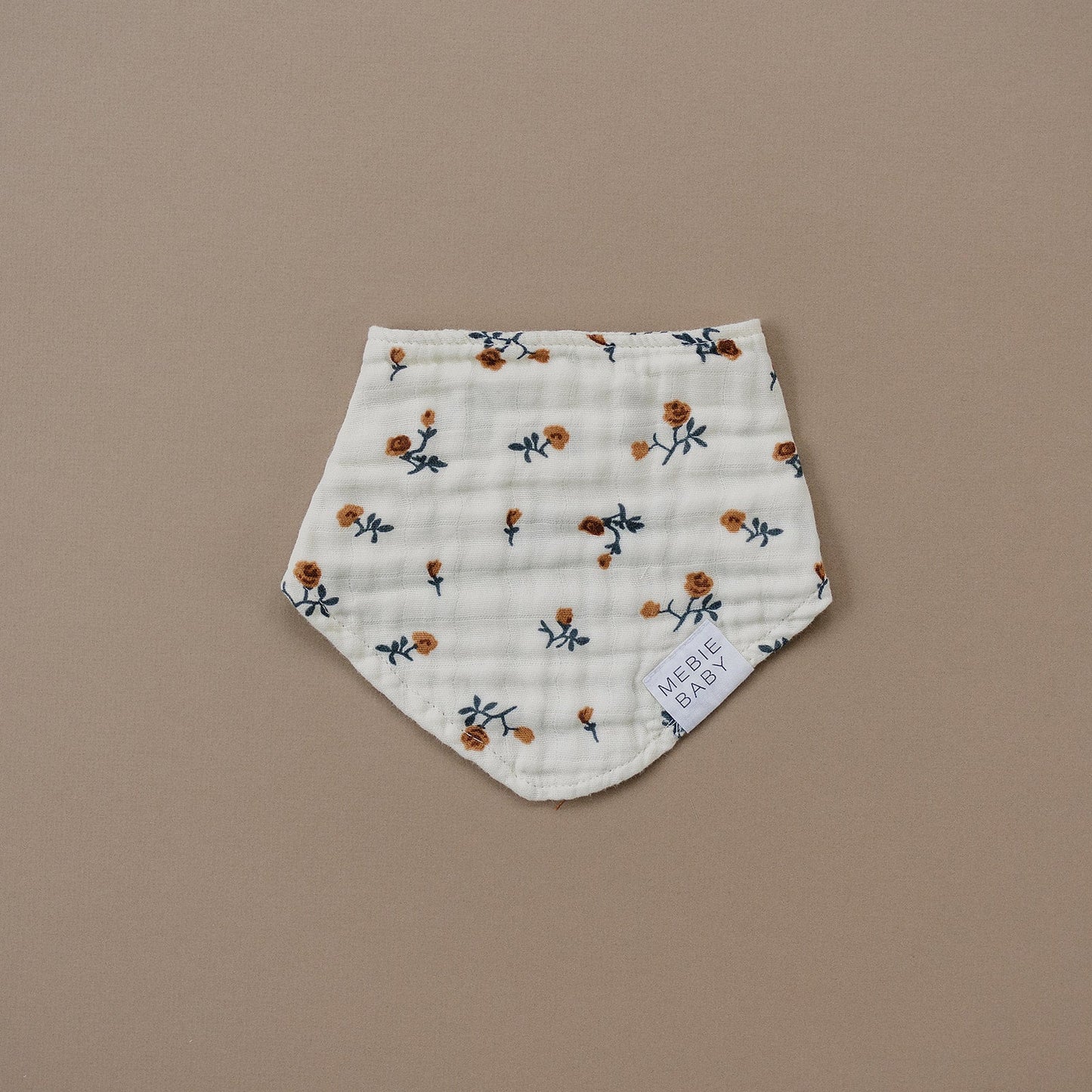 Cream Floral Muslin Bib