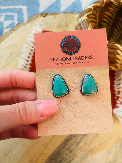 Navajo Turquoise & Sterling Silver Stud Earrings