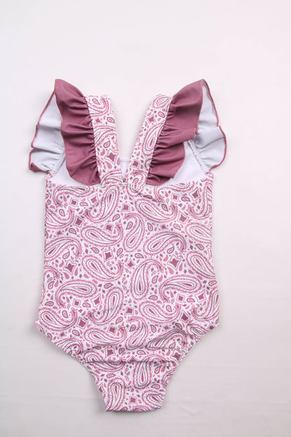 Pretty Paisleys Ruffle One Piece Swimsuit