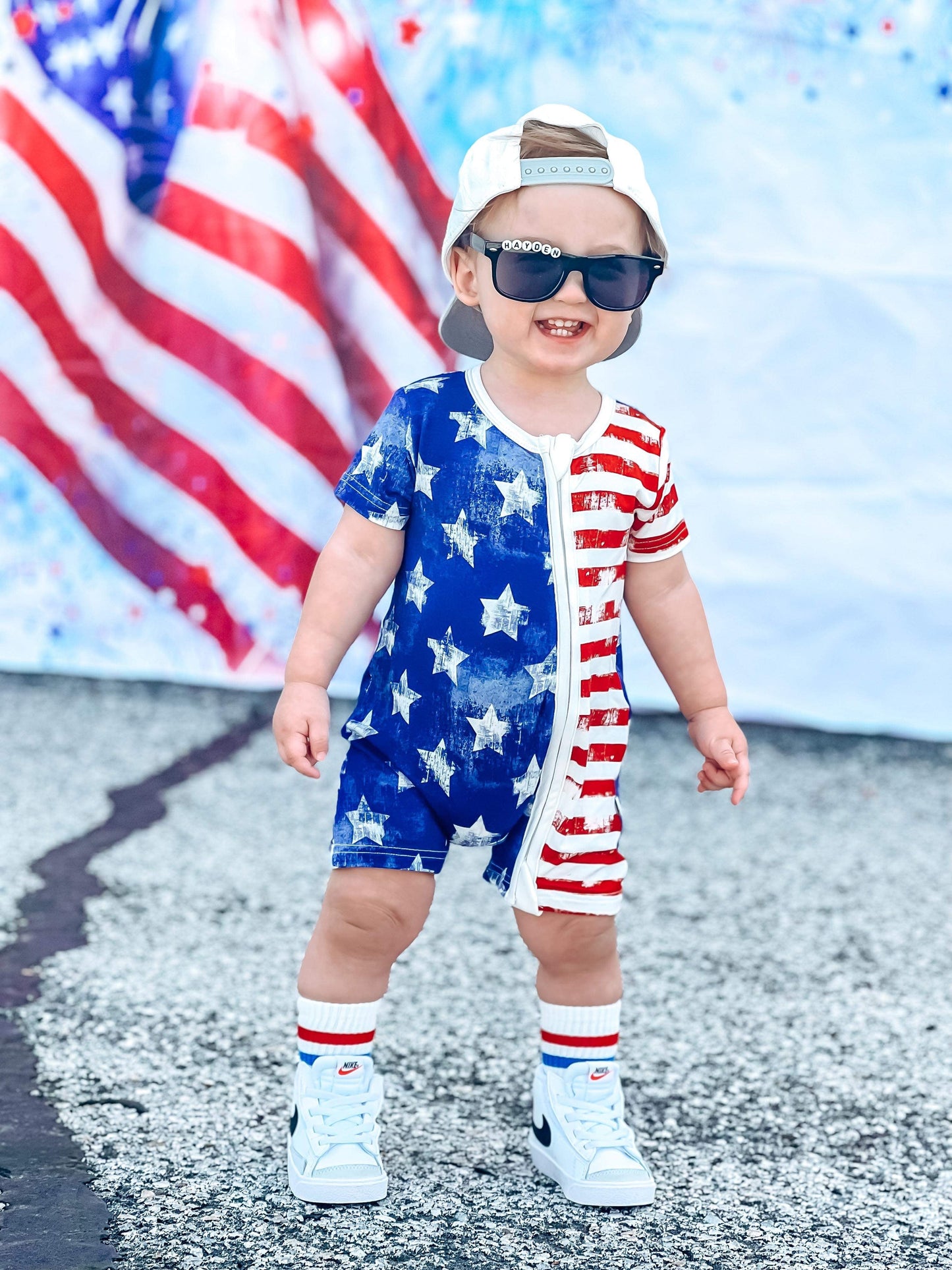 Patriotic Bamboo Shortie Romper