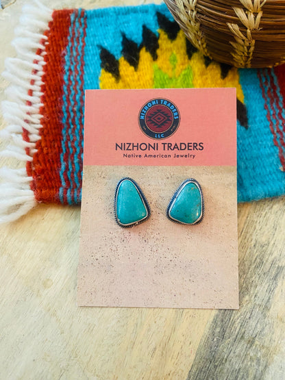 Navajo Turquoise & Sterling Silver Stud Earrings