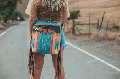 Jennie Hand Tooled Tribal Fringe Purse