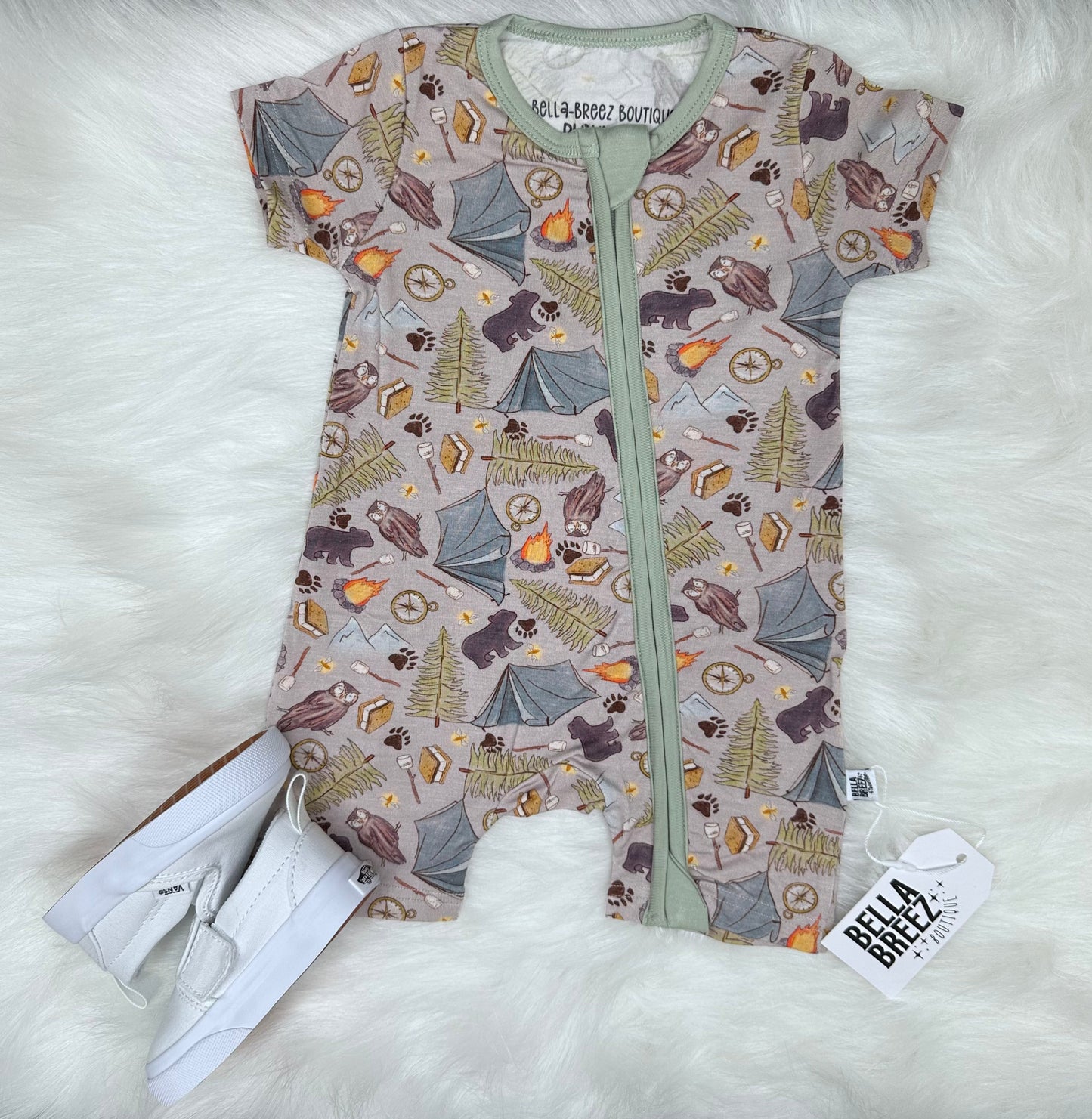 Camping Bamboo Shortie Romper (FINAL SALE)