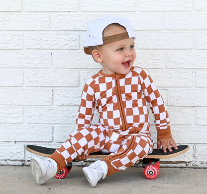 COPPER CHECKERS DREAM ROMPER