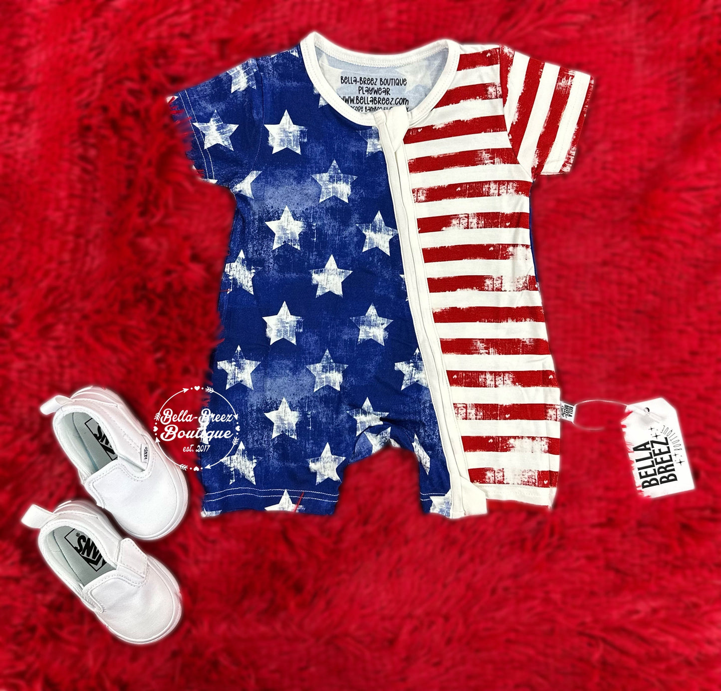 Patriotic Bamboo Shortie Romper