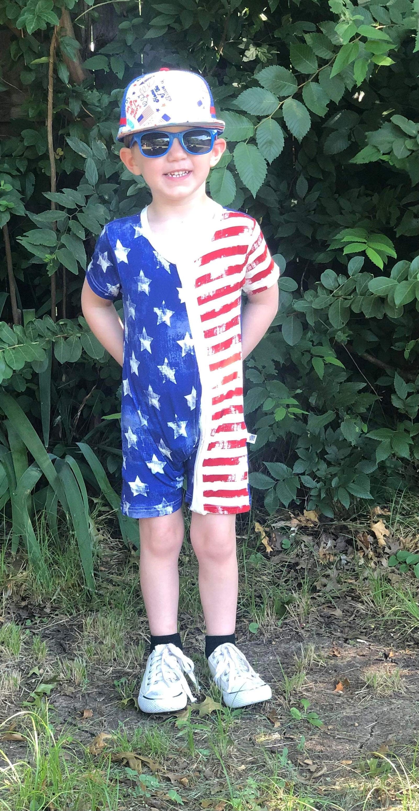 Patriotic Bamboo Shortie Romper