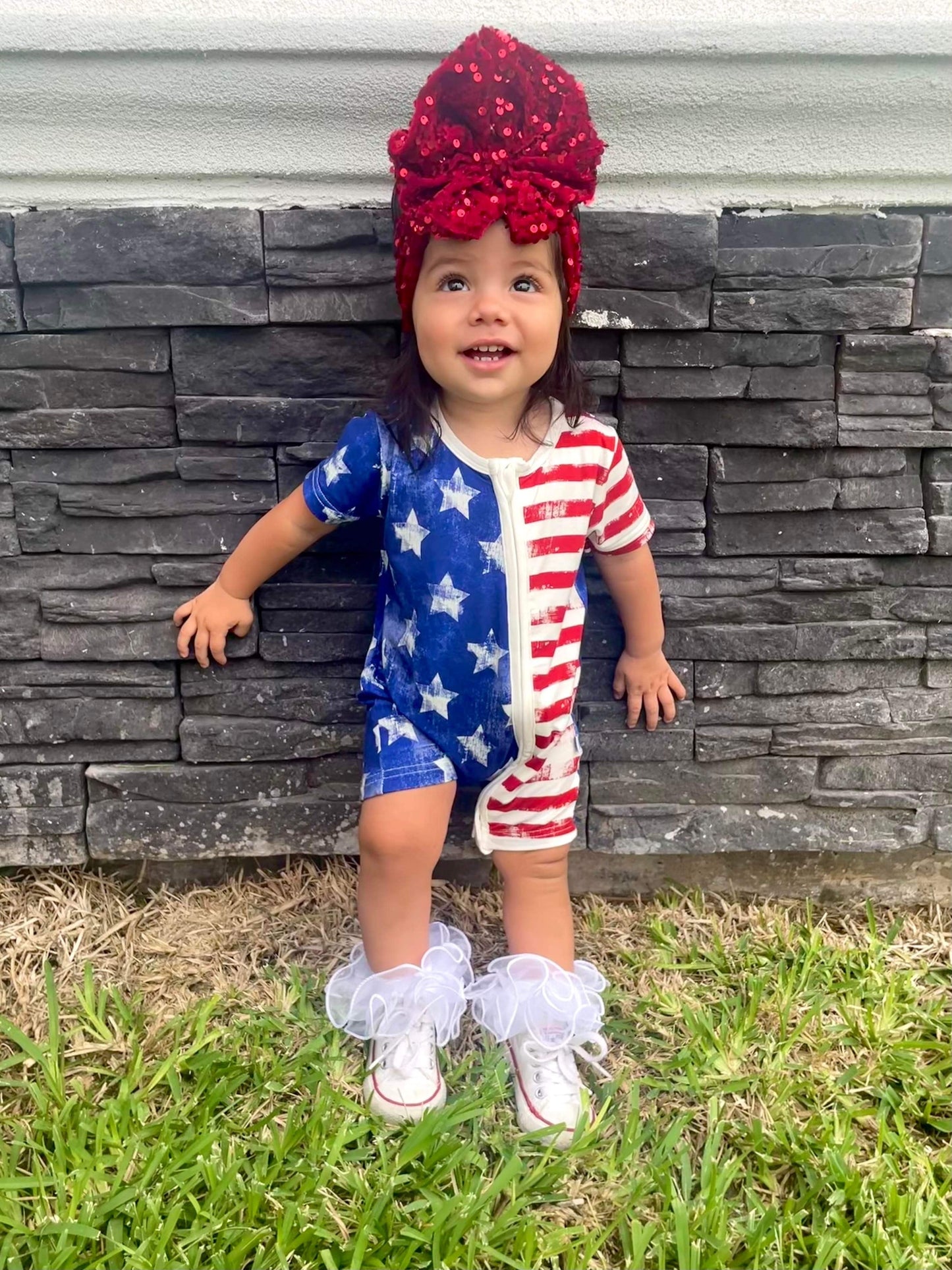 Patriotic Bamboo Shortie Romper