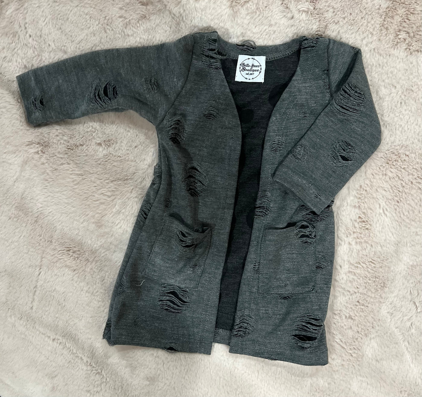 Kids Distressed Cardigans (4 colors) (FINAL SALE)