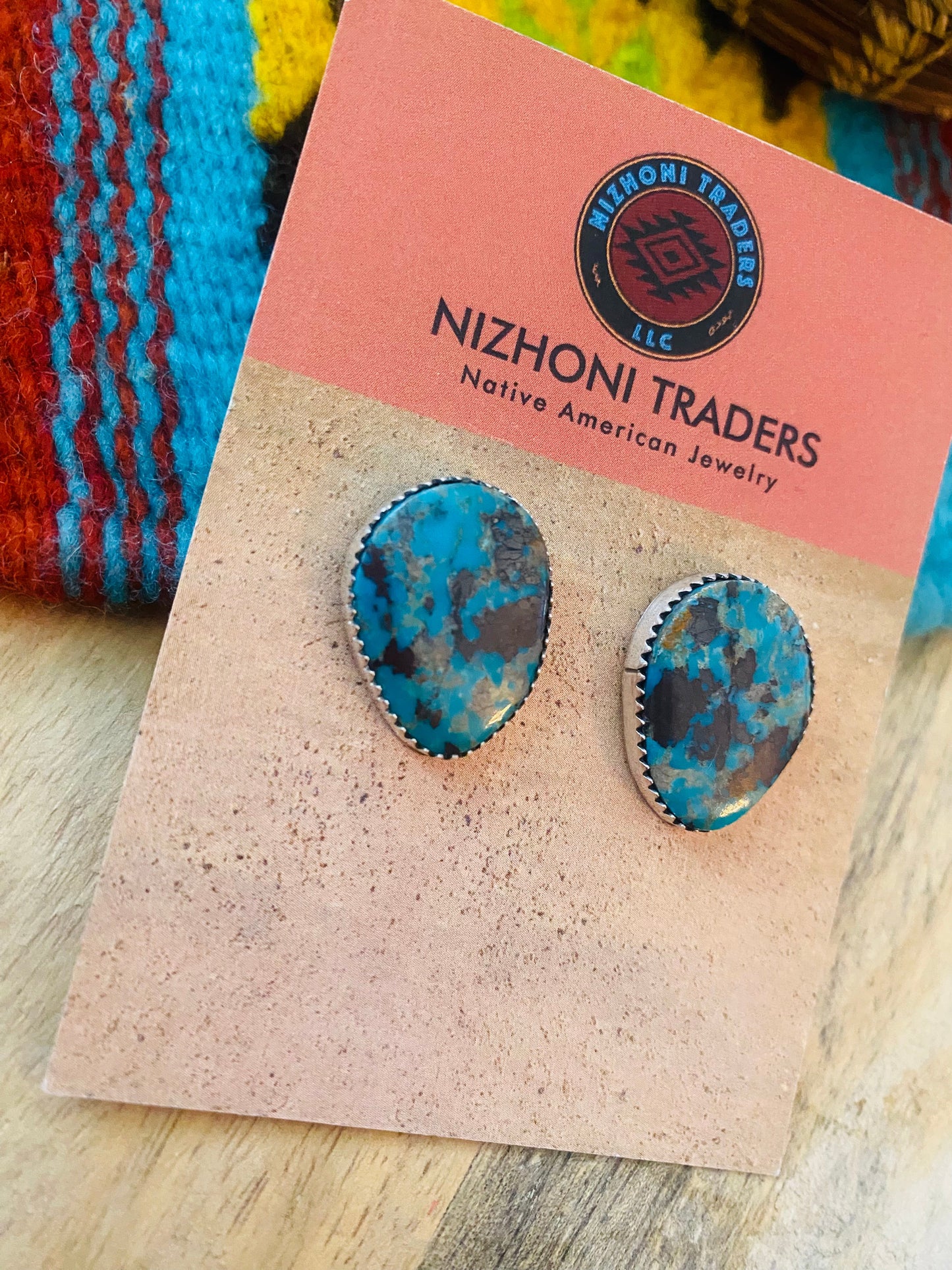 Navajo Turquoise & Sterling Silver Stud Earrings