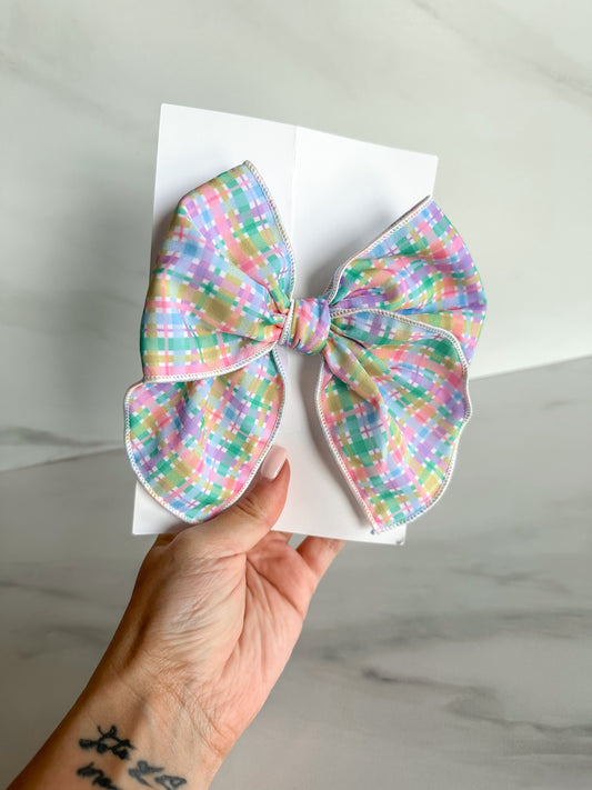 Pastel plaid Big Bow