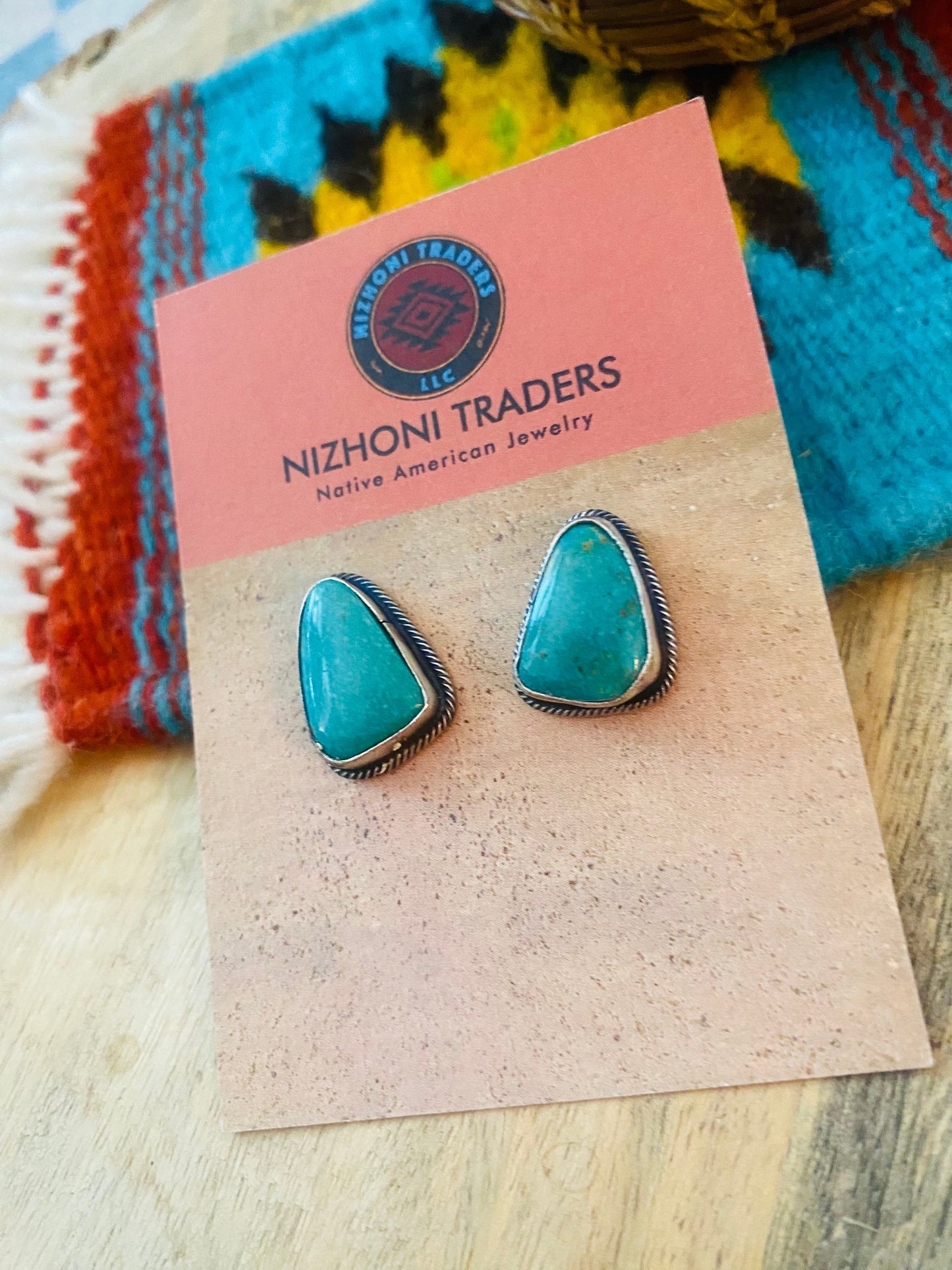 Navajo Turquoise & Sterling Silver Stud Earrings