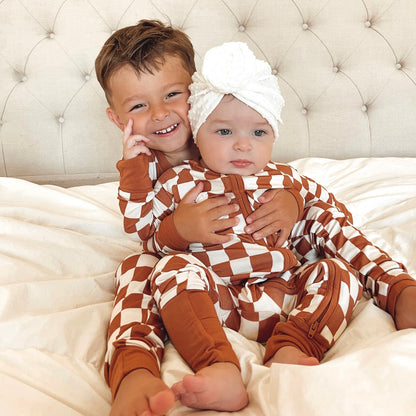 COPPER CHECKERS DREAM ROMPER