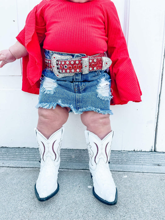 Firecracker Red Glitter Belt