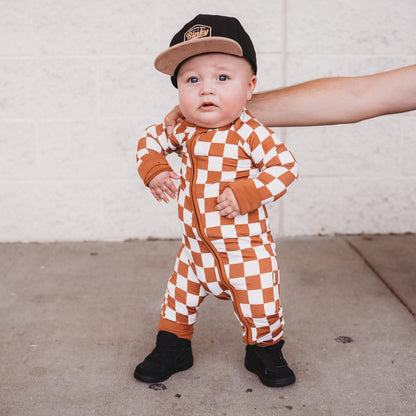 COPPER CHECKERS DREAM ROMPER