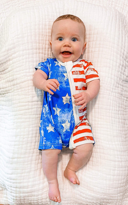 Patriotic Bamboo Shortie Romper