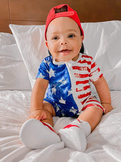 Patriotic Bamboo Shortie Romper